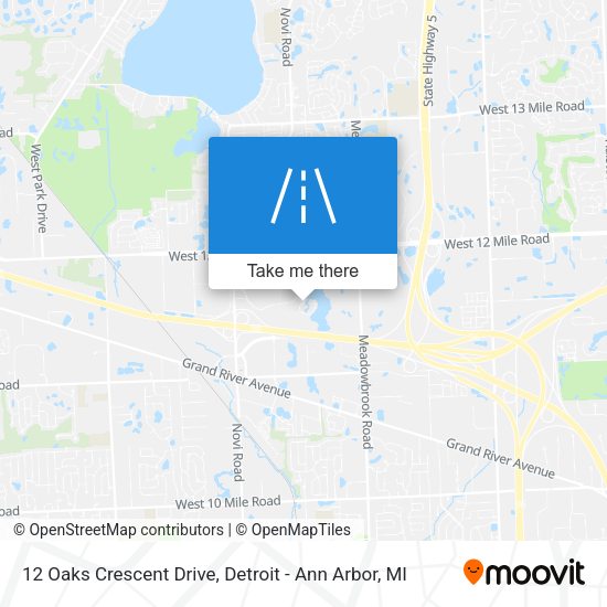 12 Oaks Crescent Drive map