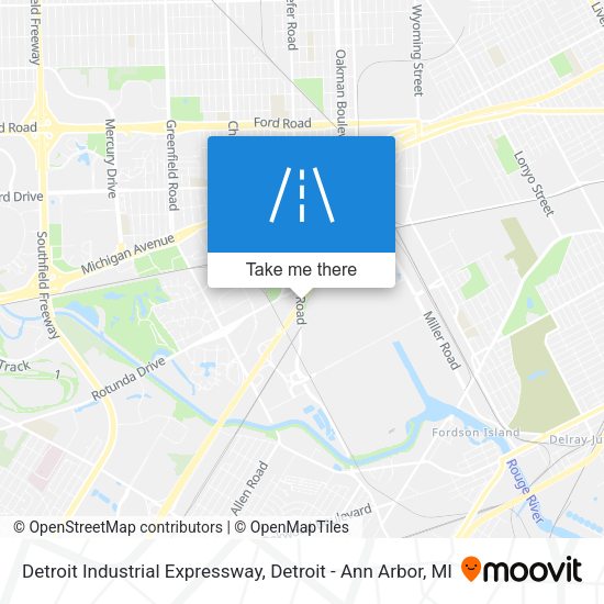 Mapa de Detroit Industrial Expressway