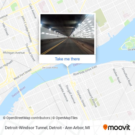 Mapa de Detroit-Windsor Tunnel