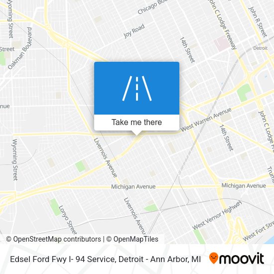 Mapa de Edsel Ford Fwy I- 94 Service