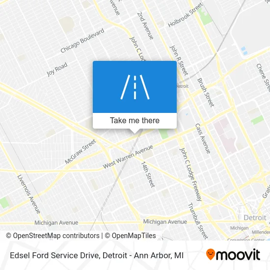 Edsel Ford Service Drive map