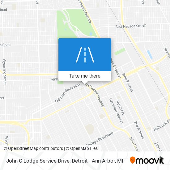 John C Lodge Service Drive map