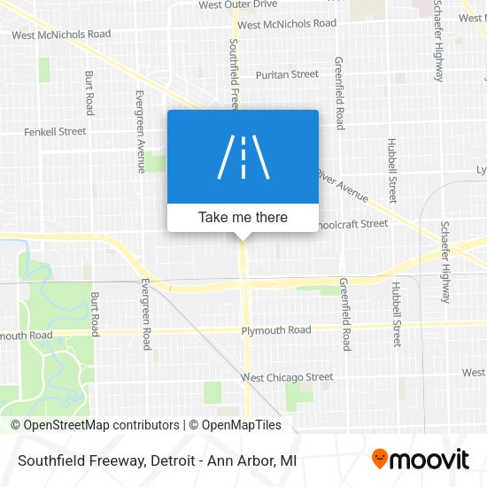 Mapa de Southfield Freeway