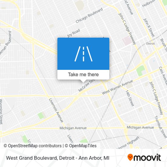West Grand Boulevard map