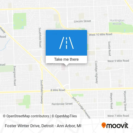Foster Winter Drive map