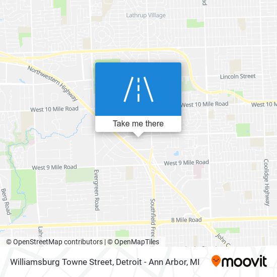 Williamsburg Towne Street map