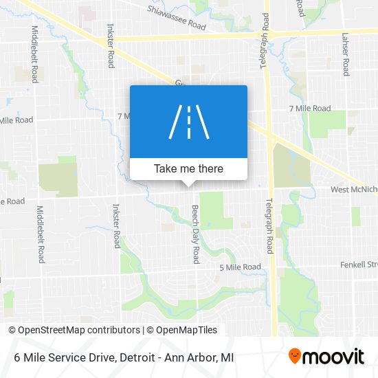 6 Mile Service Drive map