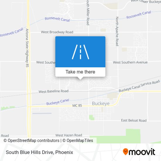 South Blue Hills Drive map