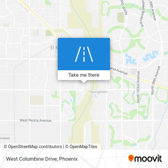 West Columbine Drive map