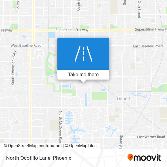 North Ocotillo Lane map