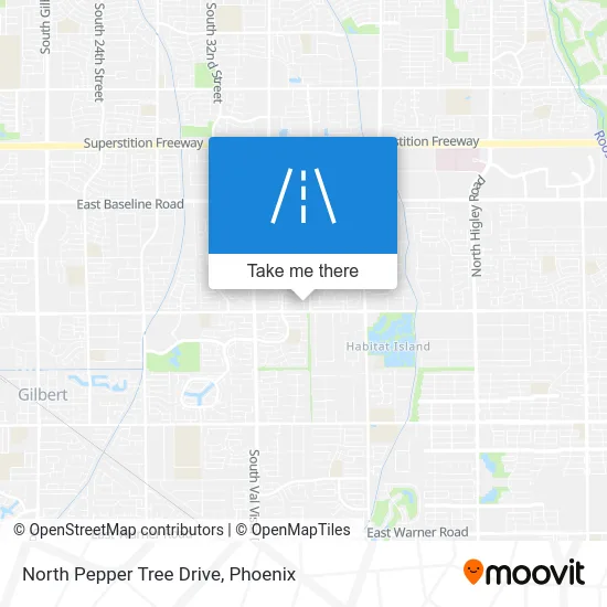 North Pepper Tree Drive map
