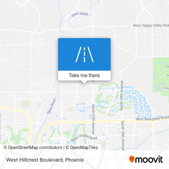 West Hillcrest Boulevard map