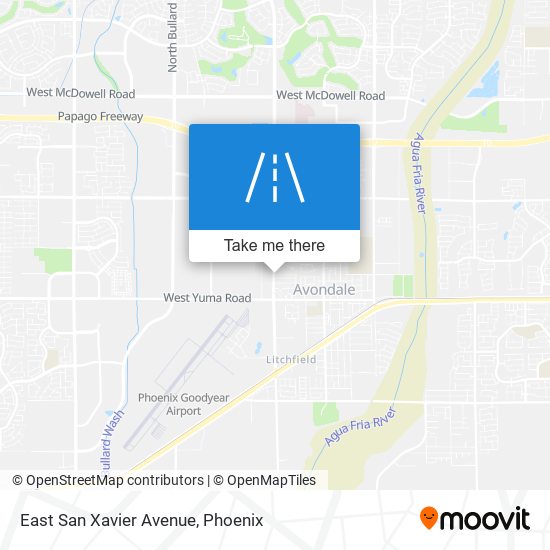 East San Xavier Avenue map