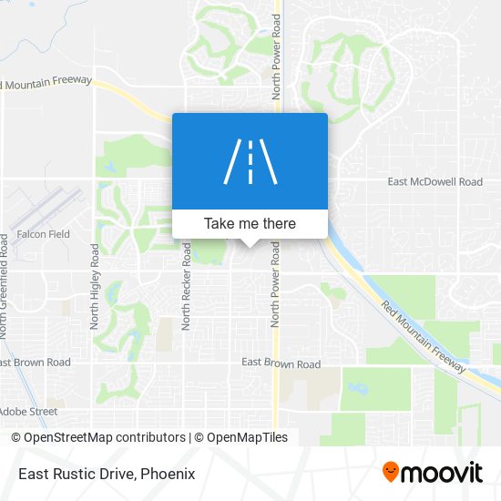 East Rustic Drive map