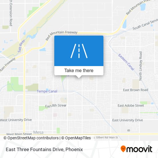 East Three Fountains Drive map