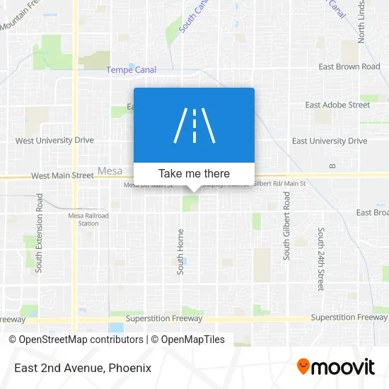 East 2nd Avenue map