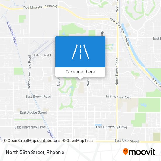 North 58th Street map