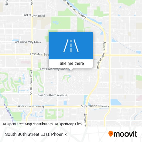 South 80th Street East map