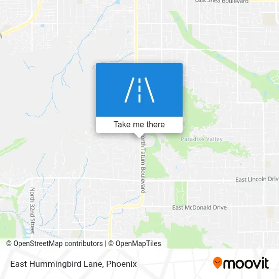 East Hummingbird Lane map