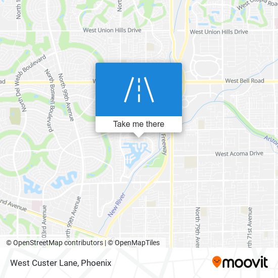 West Custer Lane map