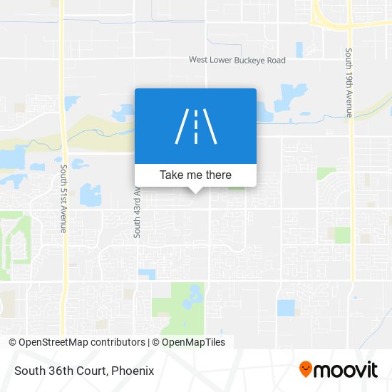 South 36th Court map