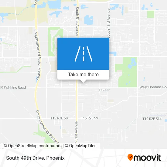 South 49th Drive map