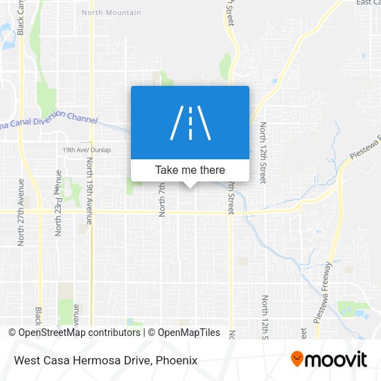 West Casa Hermosa Drive map