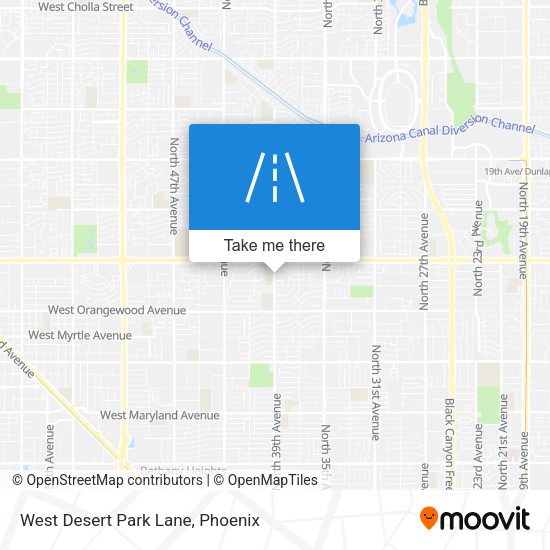 West Desert Park Lane map