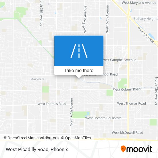 West Picadilly Road map