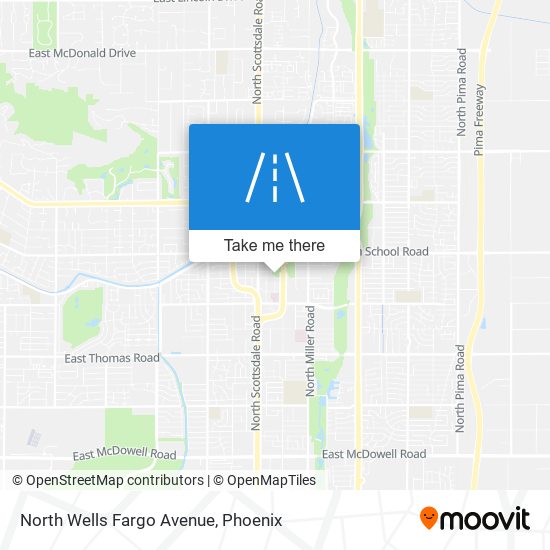 North Wells Fargo Avenue map