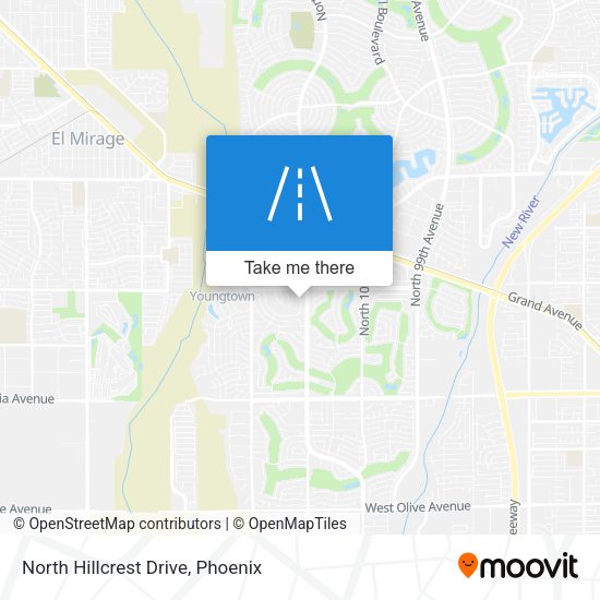 North Hillcrest Drive map