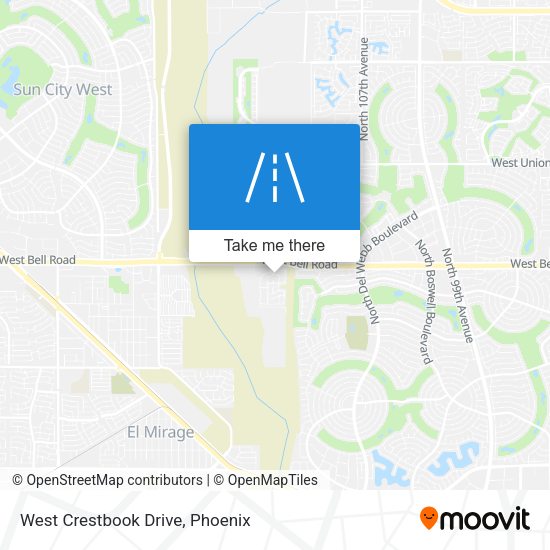 West Crestbook Drive map