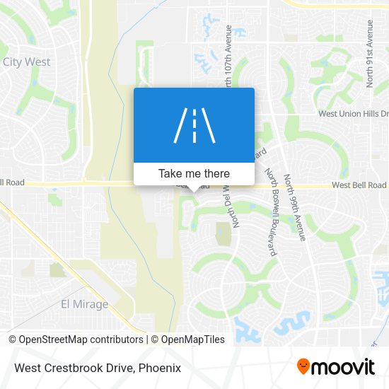 West Crestbrook Drive map