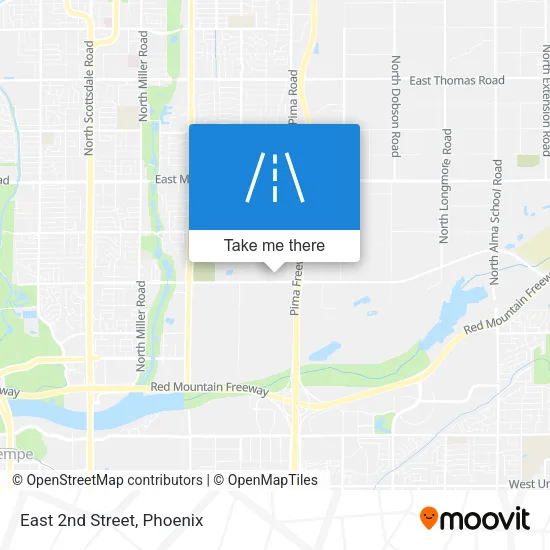 East 2nd Street map