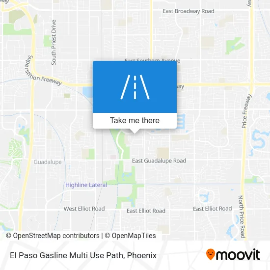 El Paso Gasline Multi Use Path map