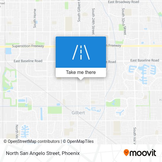 North San Angelo Street map