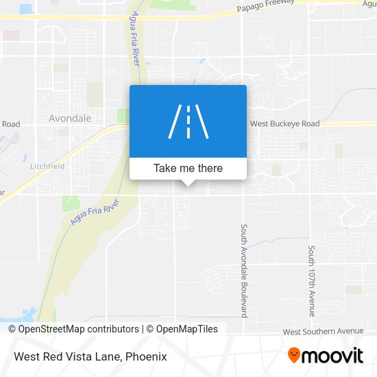 West Red Vista Lane map