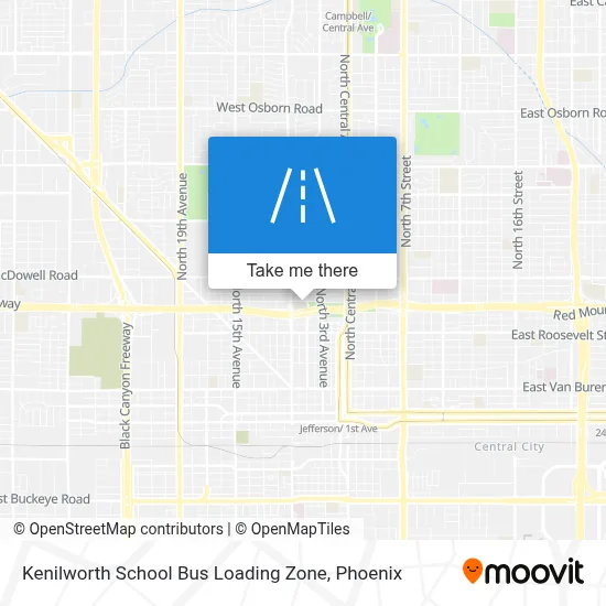 Kenilworth School Bus Loading Zone map
