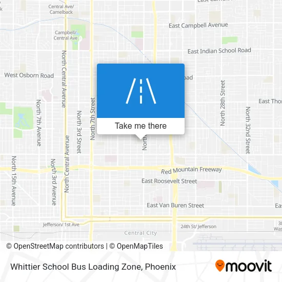 Mapa de Whittier School Bus Loading Zone