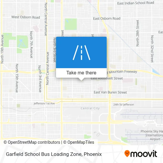 Garfield School Bus Loading Zone map