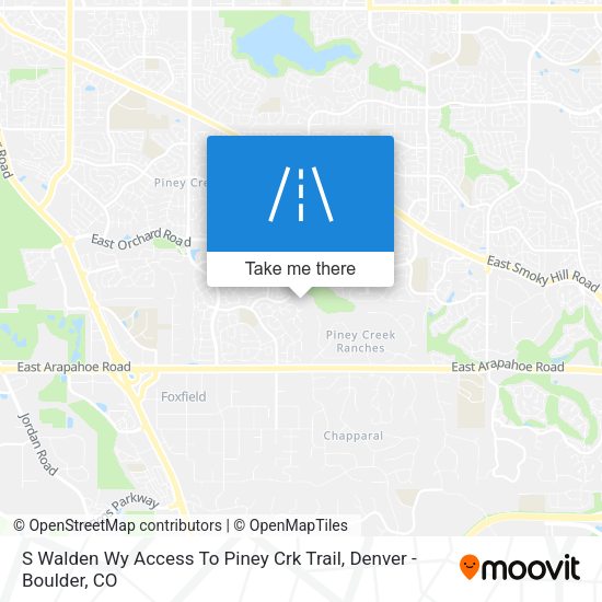 S Walden Wy Access To Piney Crk Trail map