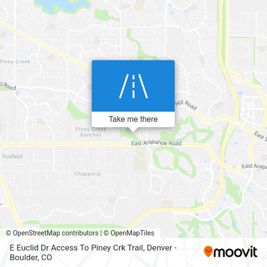E Euclid Dr Access To Piney Crk Trail map