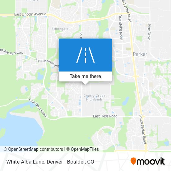 White Alba Lane map