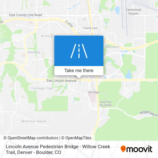 Lincoln Avenue Pedestrian Bridge - Willow Creek Trail map