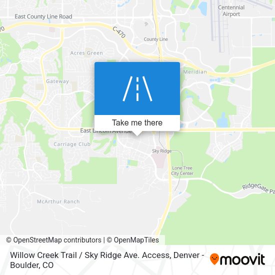 Willow Creek Trail / Sky Ridge Ave. Access map