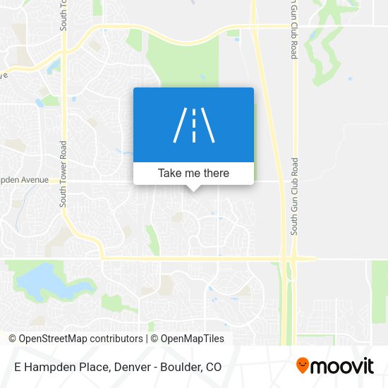 E Hampden Place map
