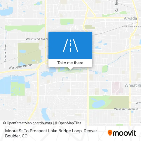 Moore St To Prospect Lake Bridge Loop map