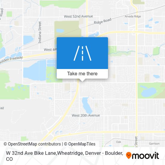 Mapa de W 32nd Ave Bike Lane,Wheatridge