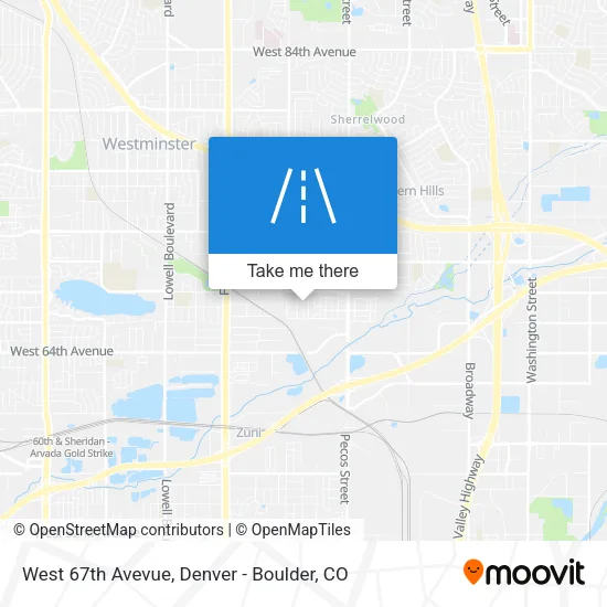 Mapa de West 67th Avevue