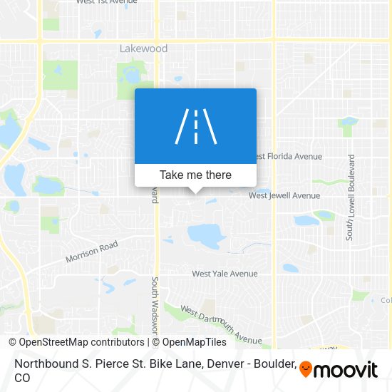 Northbound S. Pierce St. Bike Lane map